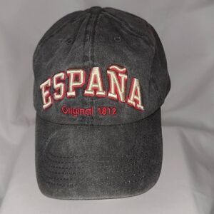 Robin Ruth Men's Twill Espana Embroidered Raised Tan and Red Lettering Cap
